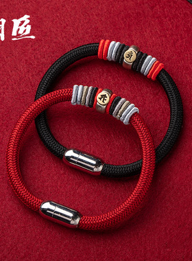 s925纯银生肖本命佛守护神民族风九乘迦叶手绳男女红绳平安简约