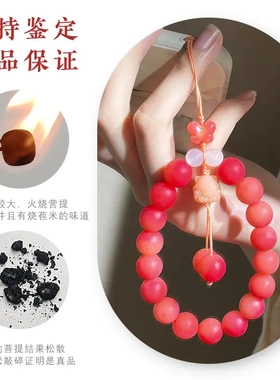 天然杨梅飘花原籽菩提手串手机绳情侣款包包饰品挂件佛珠念珠文玩