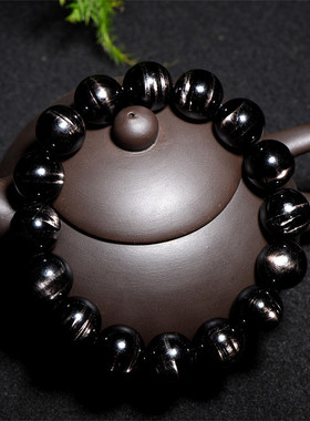 久雅水晶 天然金运石圆珠手链  DIY饰品配珠金运石手串 直销