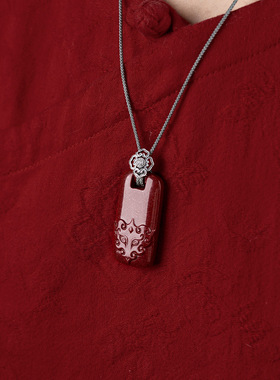 本命年保真朱砂貔貅如意无事牌吊坠女款项链挂件虎年毛衣链