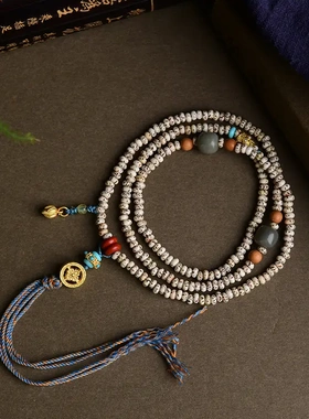 天然星月菩提子项链手链两用款 搭配老山檀古法金 流苏款 TY14