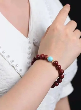 原矿高含量晶体砂福袋手链 情侣同款朱砂手串