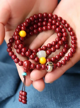 天然朱砂手串八大守护神手链女珠