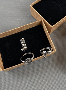 戒指国风年年有鱼算盘复古做旧