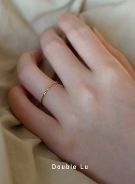 带钻细戒指极细镶锆超细叠戴百搭