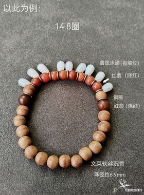 文莱软丝沉香翡翠手串