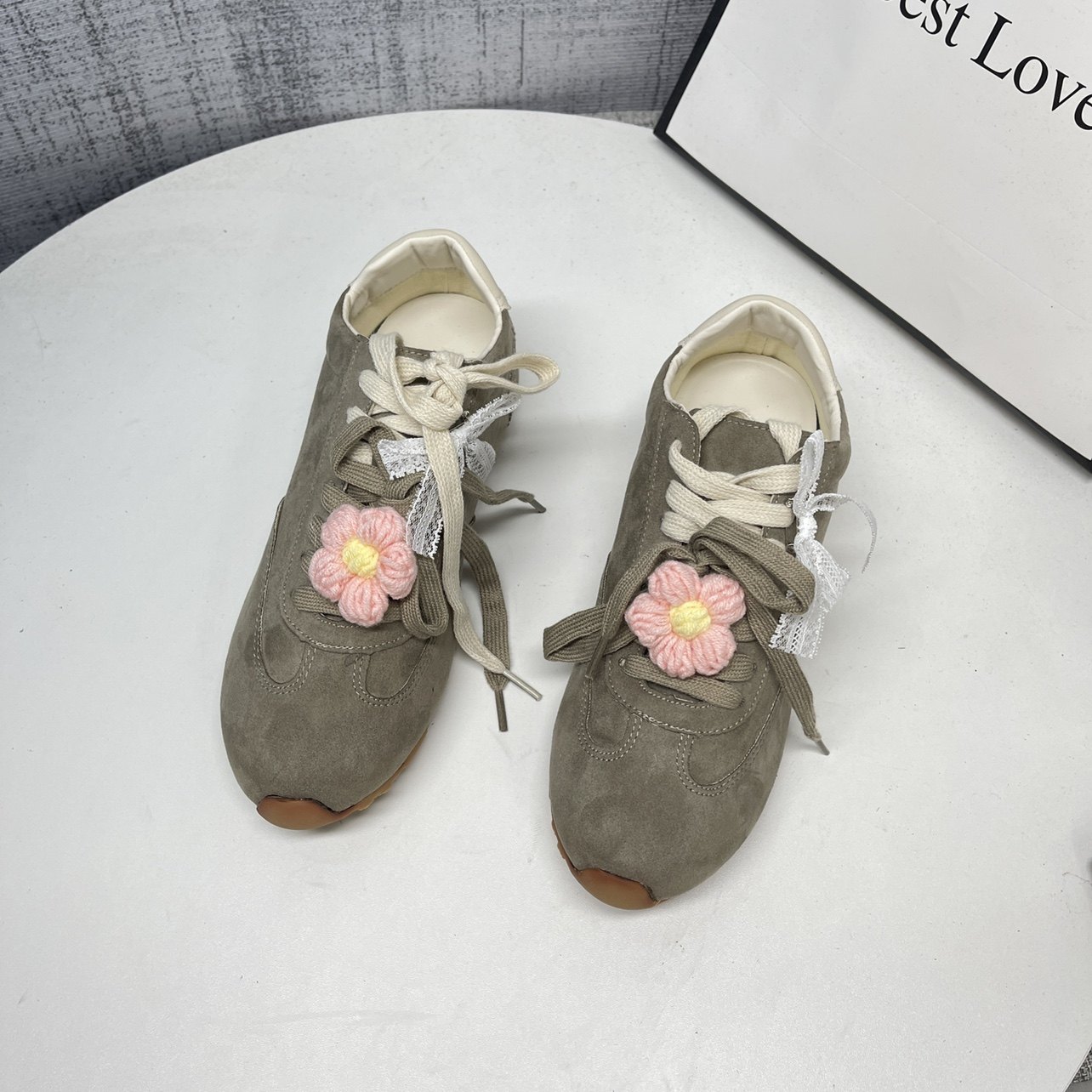 休闲鞋女系带舒适百搭球鞋2025秋季甜酷德训鞋复古运动鞋学院风,淘宝优惠券,粉丝福利购,淘宝优惠卷