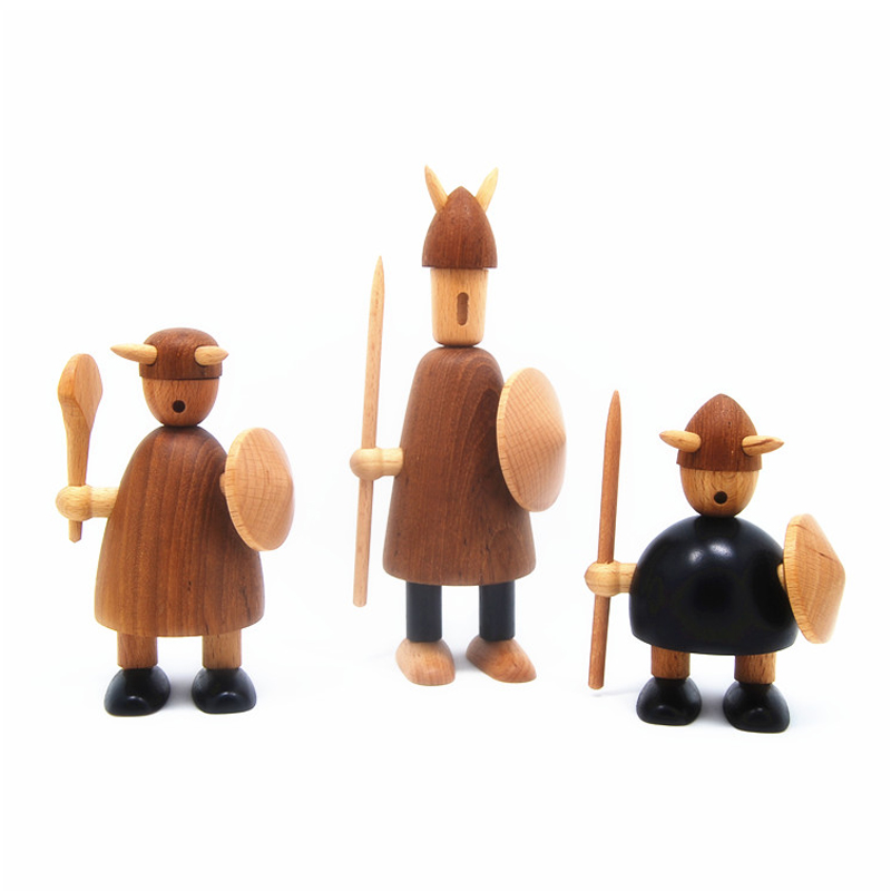 初森家居Wooden Viking维京海盗/北欧木雕木偶摆件礼品实木饰品 - 图3