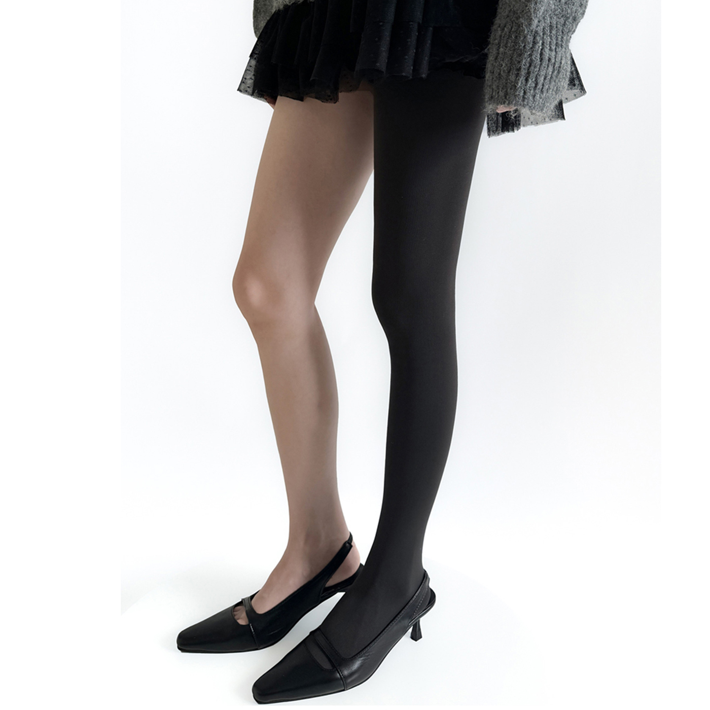 日本BM iro秋冬500D毛圈压力袜打底裤女咖啡连裤袜显瘦中厚美腿袜 - 图2