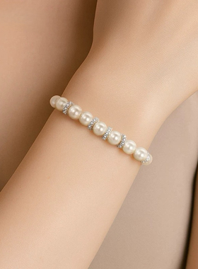 丽贝丽影新款珍珠锆石手链气质优雅简约高级感手串手链女配饰