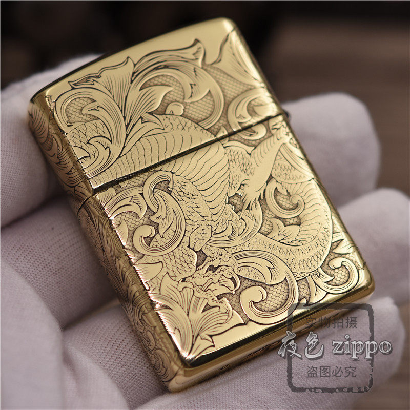 夜色zippo正品之宝打火机纯铜盔甲环绕立体精雕吉祥唐草龙中国龙,淘宝优惠券,粉丝福利购,淘宝优惠卷