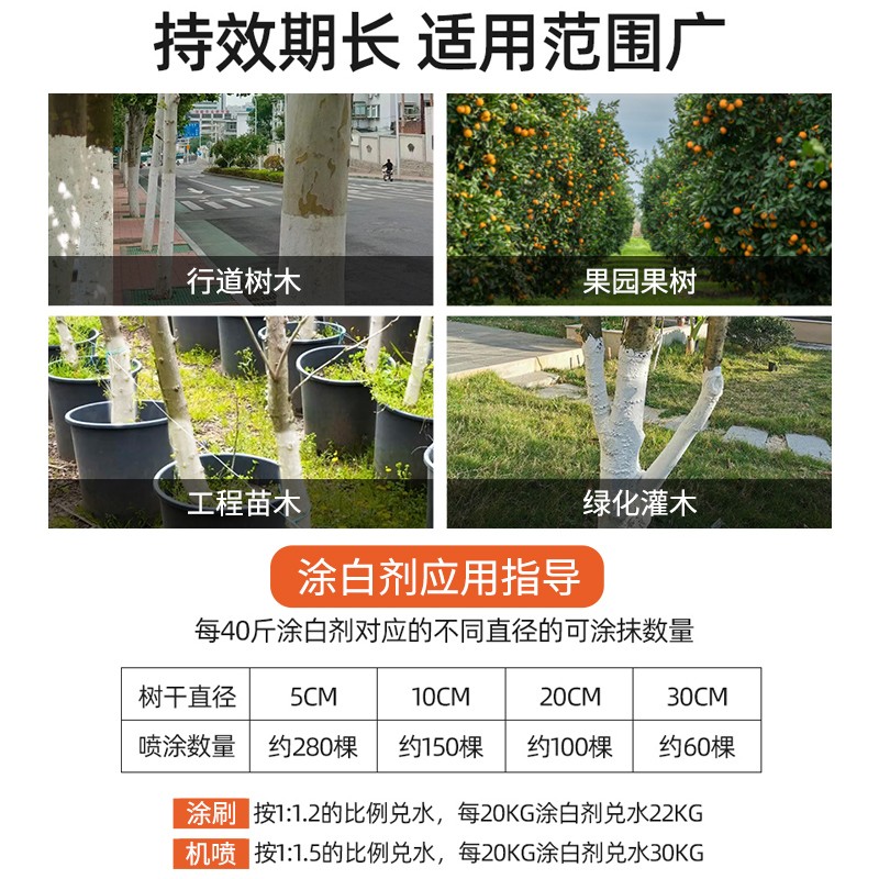 免稀释树木涂白剂树干果树防虫大树柑橘冬季园林植物防冻树木刷白 - 图3