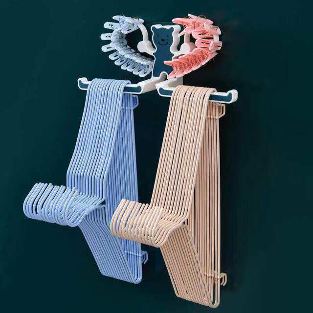 Clothes rack storage rack multi-function drill-free finishing rack balcony storage hook clothes drying rack clothes support storage device