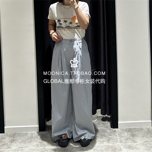 MOUSSY国内代购 25春夏 日系百搭阔腿休闲直筒裤女 028IAA31-1013 - 图1