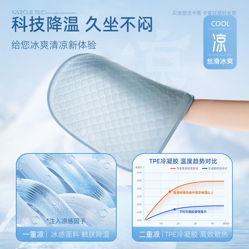 汽车坐垫通用四季夏季凉坐垫透气通风后排座椅靠背凝胶主驾单个垫
