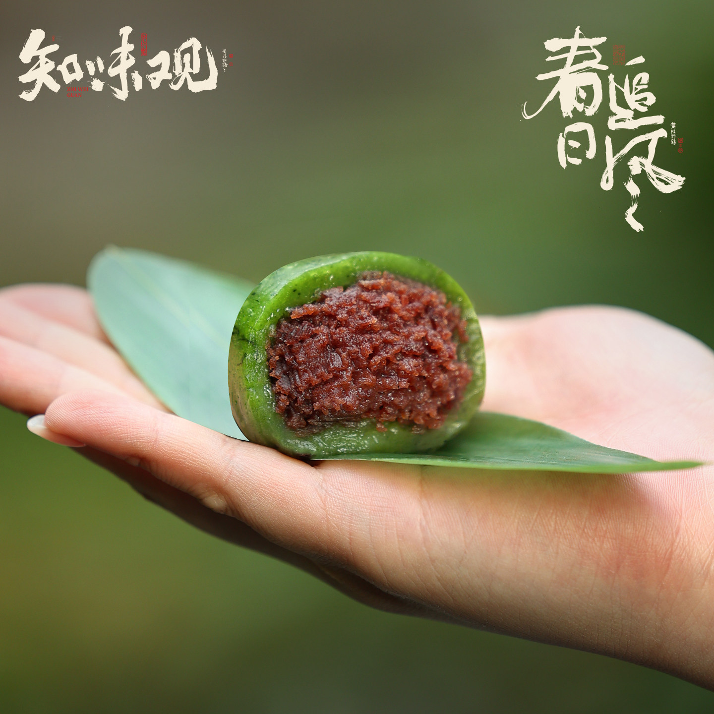 知味观艾草豆沙蛋黄肉松青团