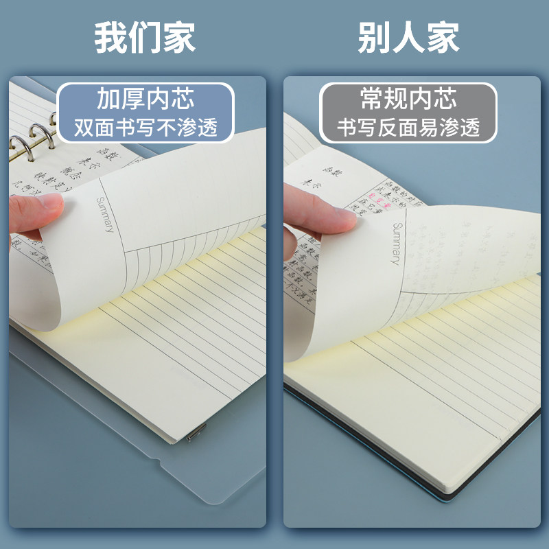 A4活页本康奈尔笔记本子透明磨砂可拆卸线圈本加厚网格本课堂学习横向记事本大学生考研b5空白本思维导图本,淘宝优惠券,粉丝福利购,淘宝优惠卷