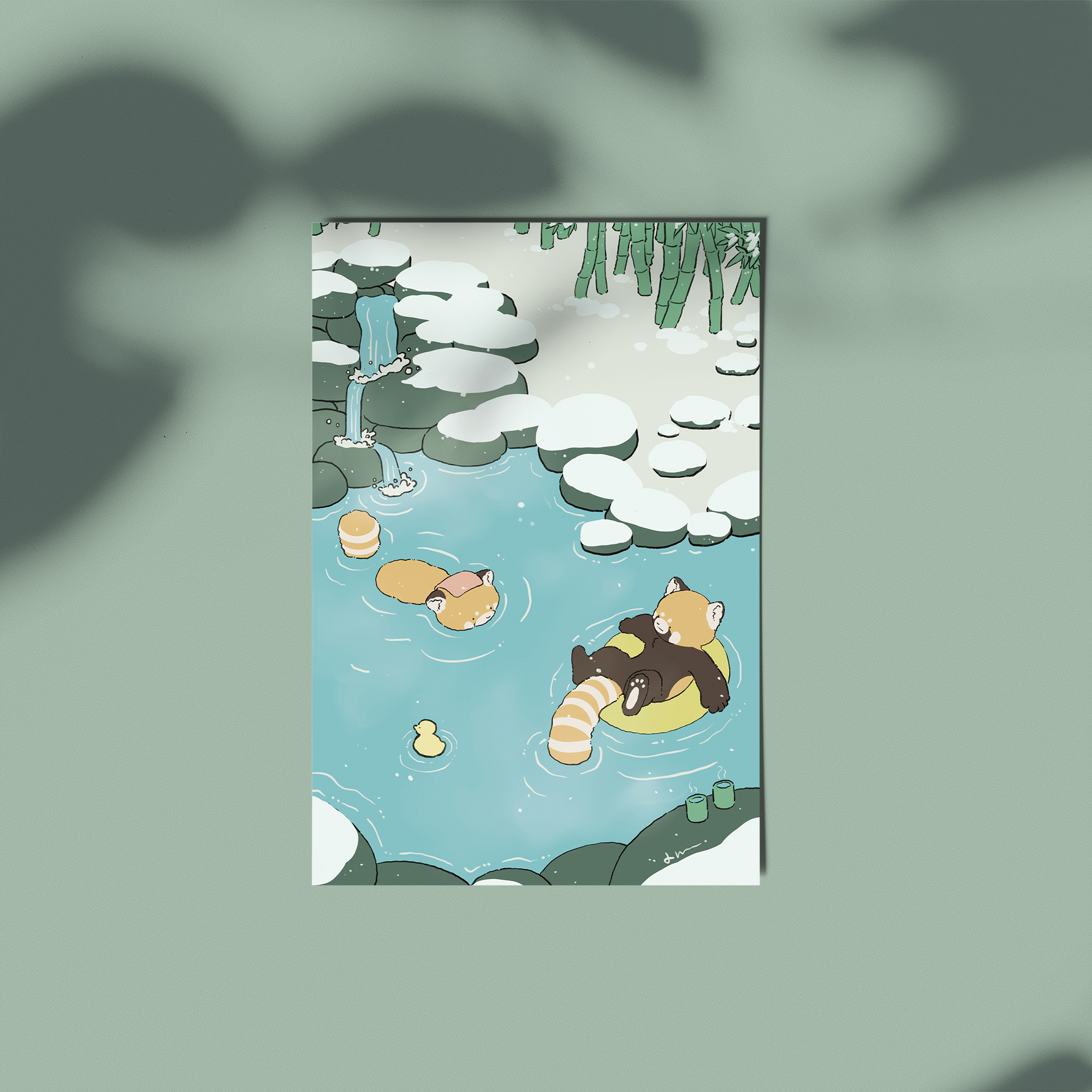 Omnipotent Bear Outing Postcard Biyi Creative Cartoon