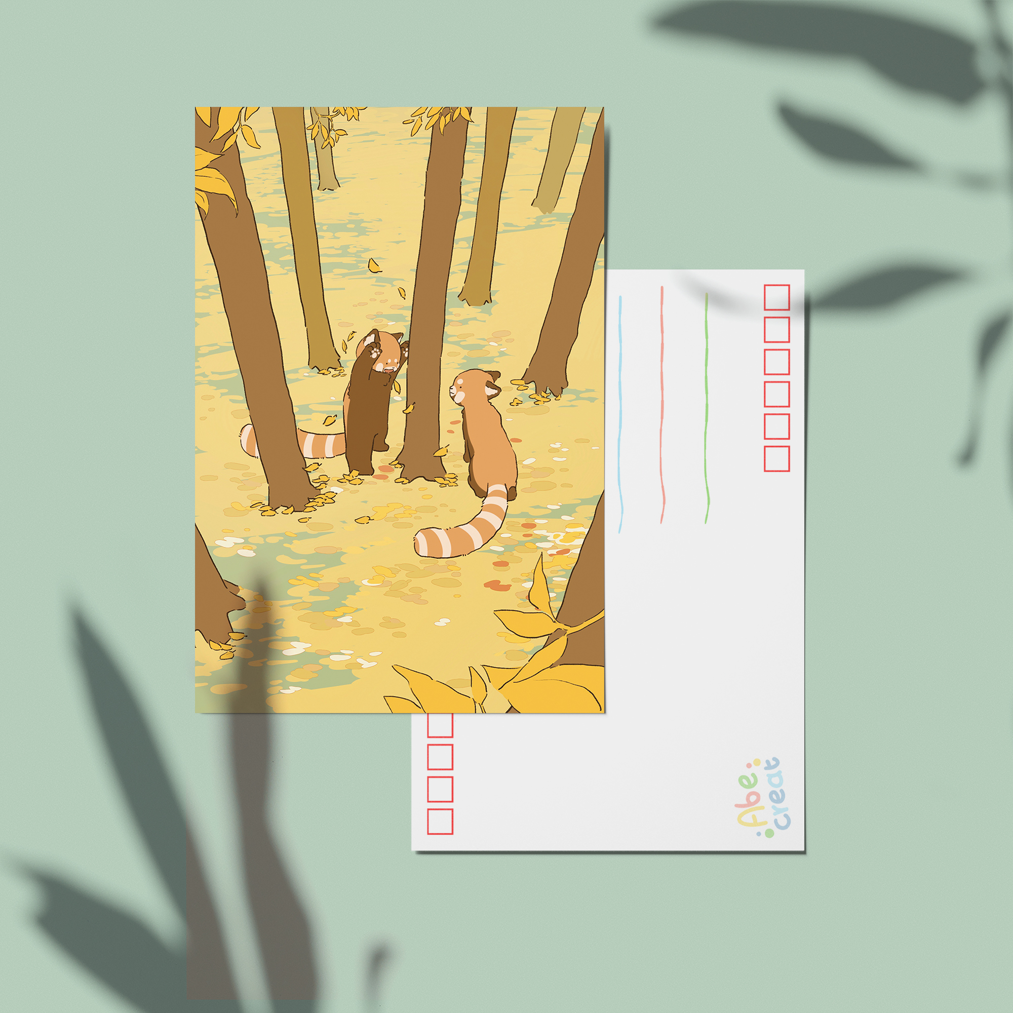 Omnipotent Bear Outing Postcard Biyi Creative Cartoon