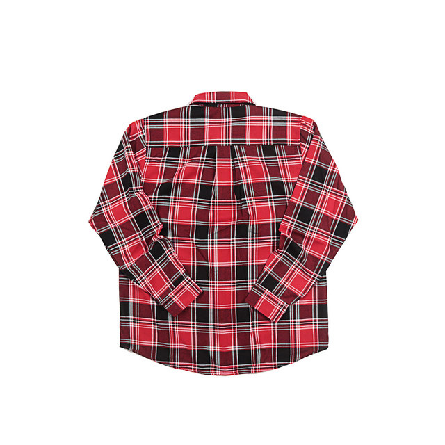 Hiphop chicano hip hop oversize red and black plaid splicing loose large size work shirt