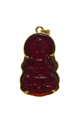 新款红色佛观音精雕琉璃吊坠挂件佛项链高级民族风百搭