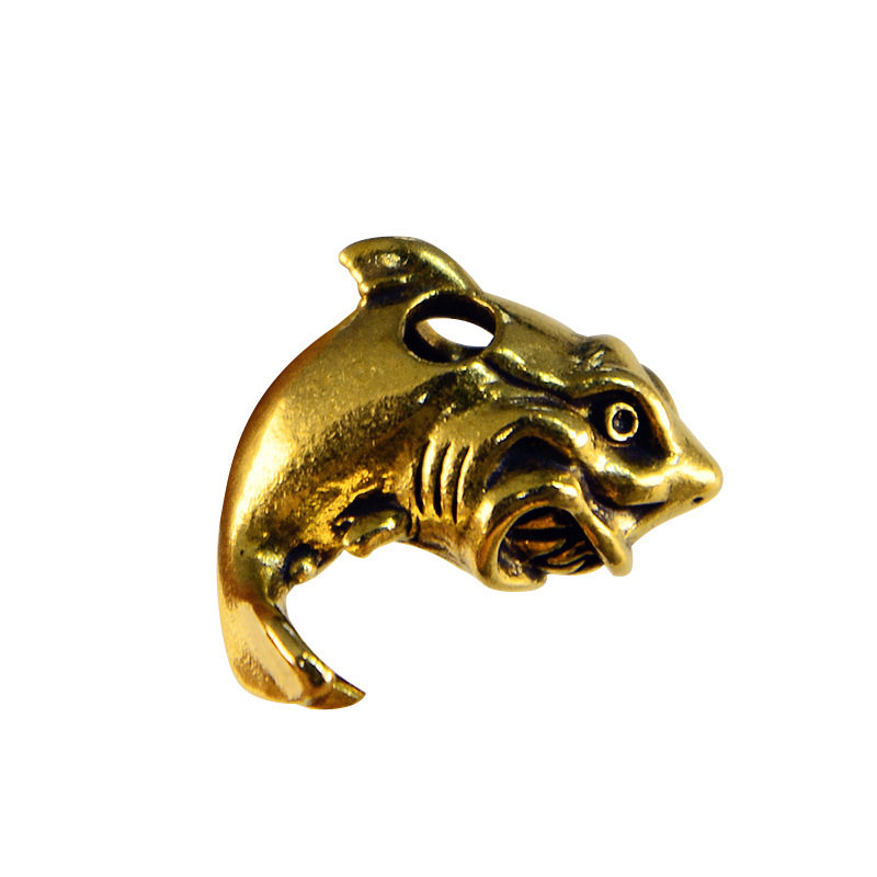 个性小鲨鱼黄铜刀坠EDC项链吊坠钥匙扣挂件DIY伞绳拉链配饰,淘宝优惠券,粉丝福利购,淘宝优惠卷