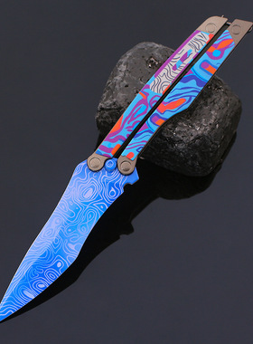 涂鸦利刃周边冷锋蝴蝶刀火焰刀武器模型合金兵器摆件急袭弯玩具