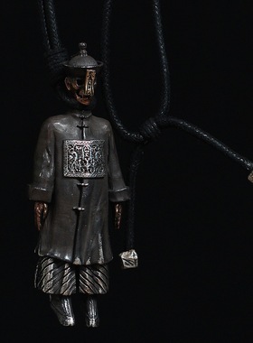 白木黑冰个性朋克僵尸吊坠铜镀银男女做旧配饰创意车挂件手工制作