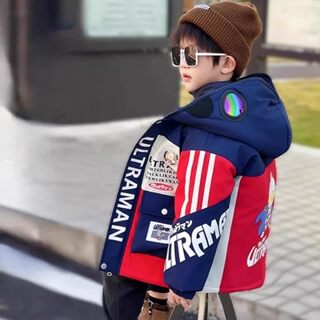 French ultraman children's down jacket lining three-in-one jacket 2026 boys' down jacket winter cotton coat
