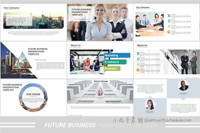 T0012设计素材演示文稿模板Future Business Keynote Template - 图0