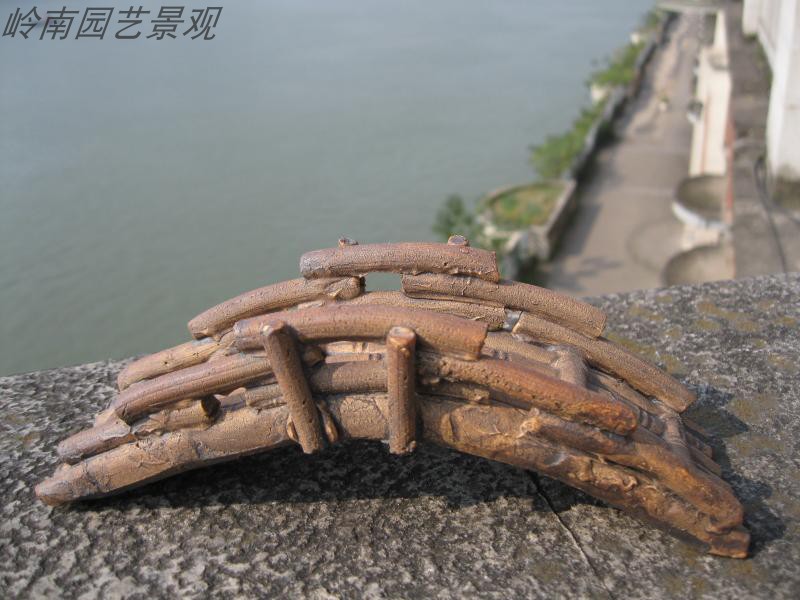 盆景山水族鱼缸陶瓷桥摆件造景园竹桥生态瓶家居大中小型假山装饰 - 图0