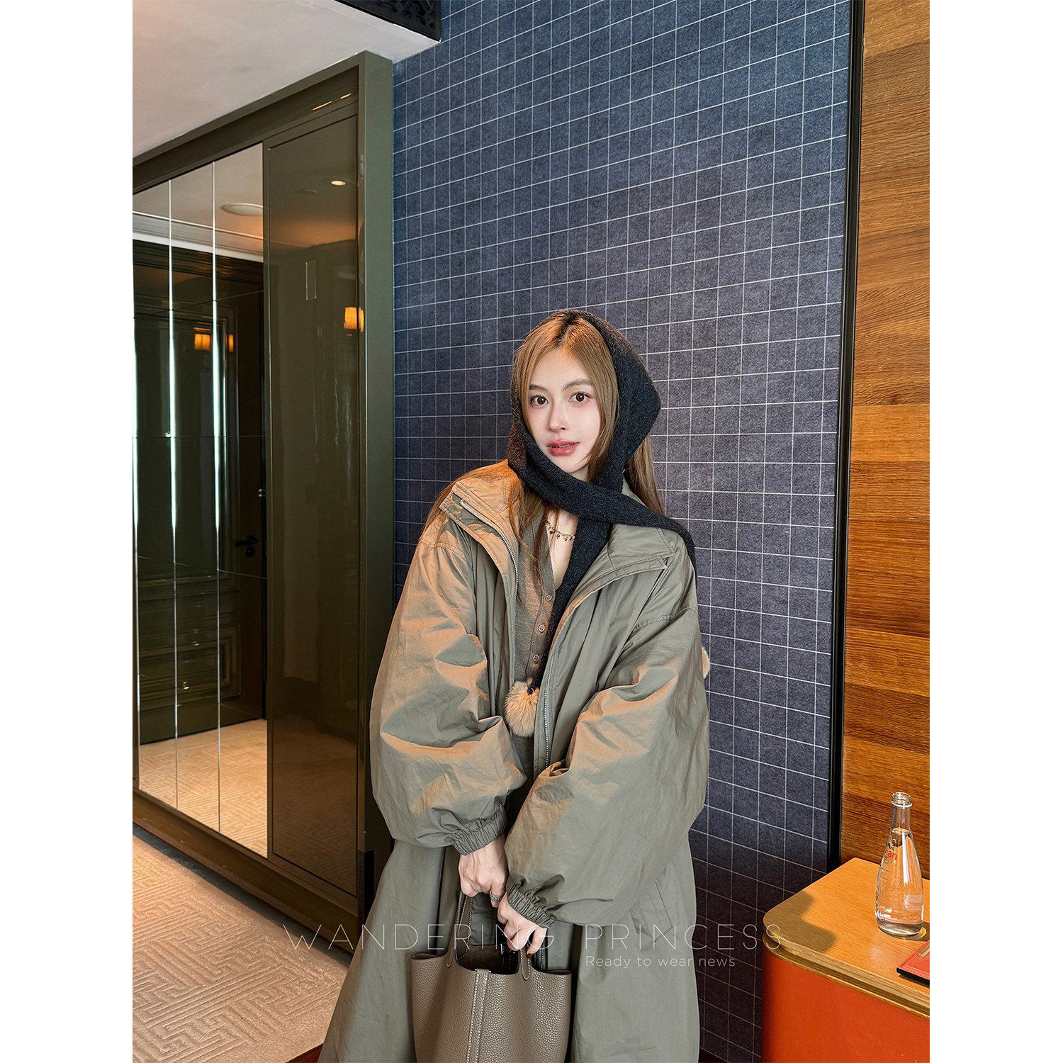 钱美西 90白鸭绒工装廓形长款风衣羽绒服通勤防风保暖百搭外套女,淘宝优惠券,粉丝福利购,淘宝优惠卷