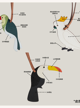 进口touch鳄鱼皮蜥蜴皮真皮挂件