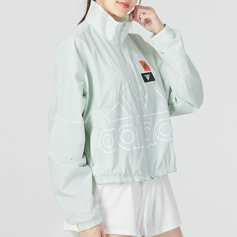 正品Adidas/阿迪达斯外套女款秋季运动服立领防风保暖夹克 HM5290 - 图1