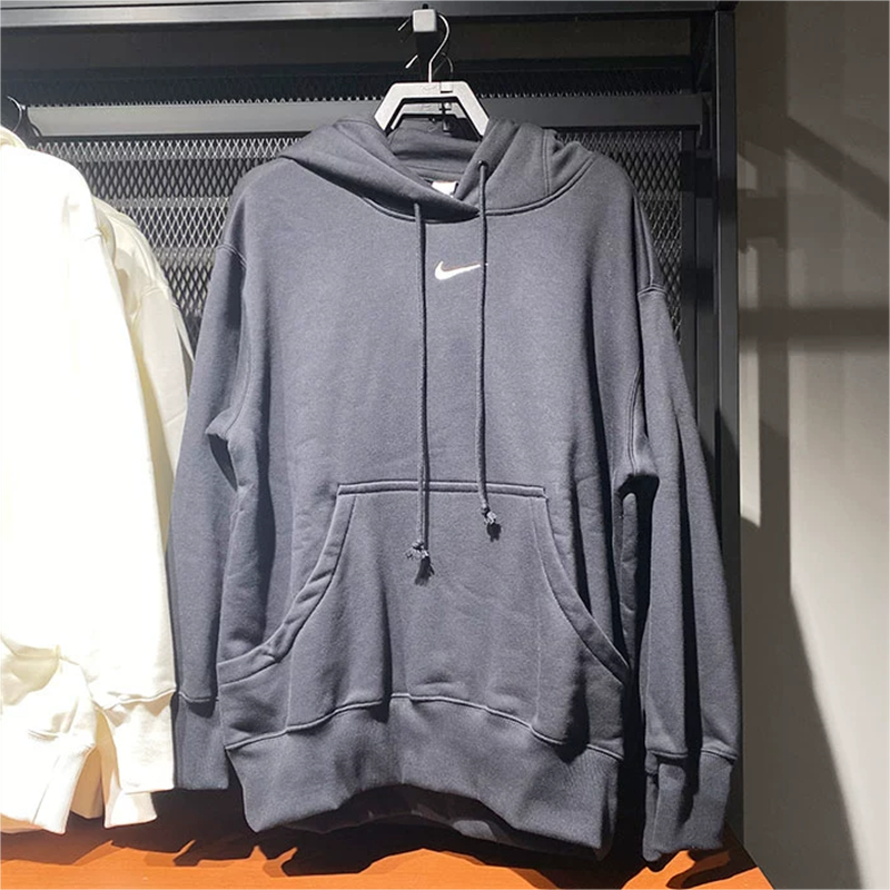 正品Nike/耐克女子春秋加绒卫衣连帽宽松运动套头衫 DQ5861-063