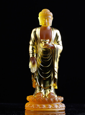 琉璃阿弥陀佛佛像佛堂供奉工艺品