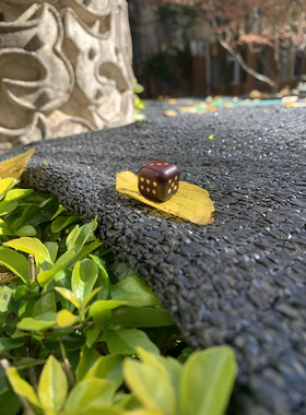小叶紫檀骰子 手工打磨镶嵌铜钉 直径16mm 精工定制