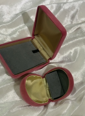 喷绒桃心盒首饰包装盒珠宝礼品盒耳环小饰品盒
