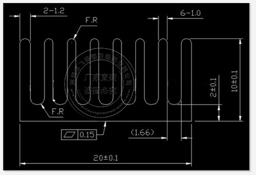 通用高效型铝合金型材散热片显卡铝型材散热片66*20*10MM-图0