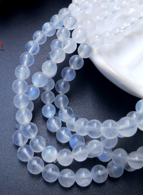 高等级蓝月光石玻璃体多圈手串