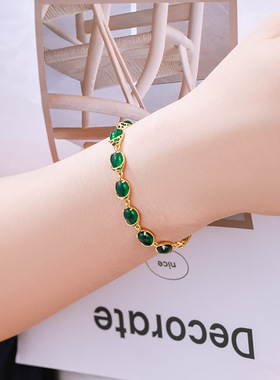 18K黄金色手链女款蛋面