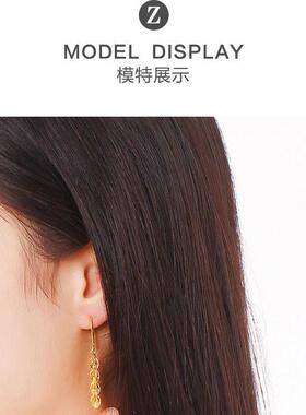 18K金色凤尾流苏长款耳坠女款