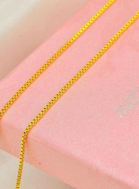 18k黄金色锁骨链小众设计感