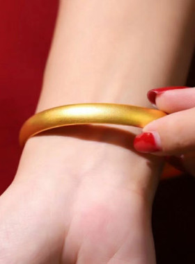 黄金色心经手镯古法传承