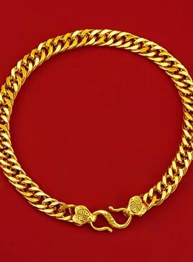 越南沙金手链男士坦克链