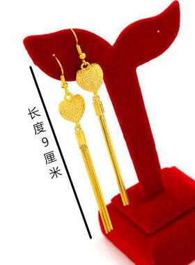 18K金色长款流苏优雅百搭耳环