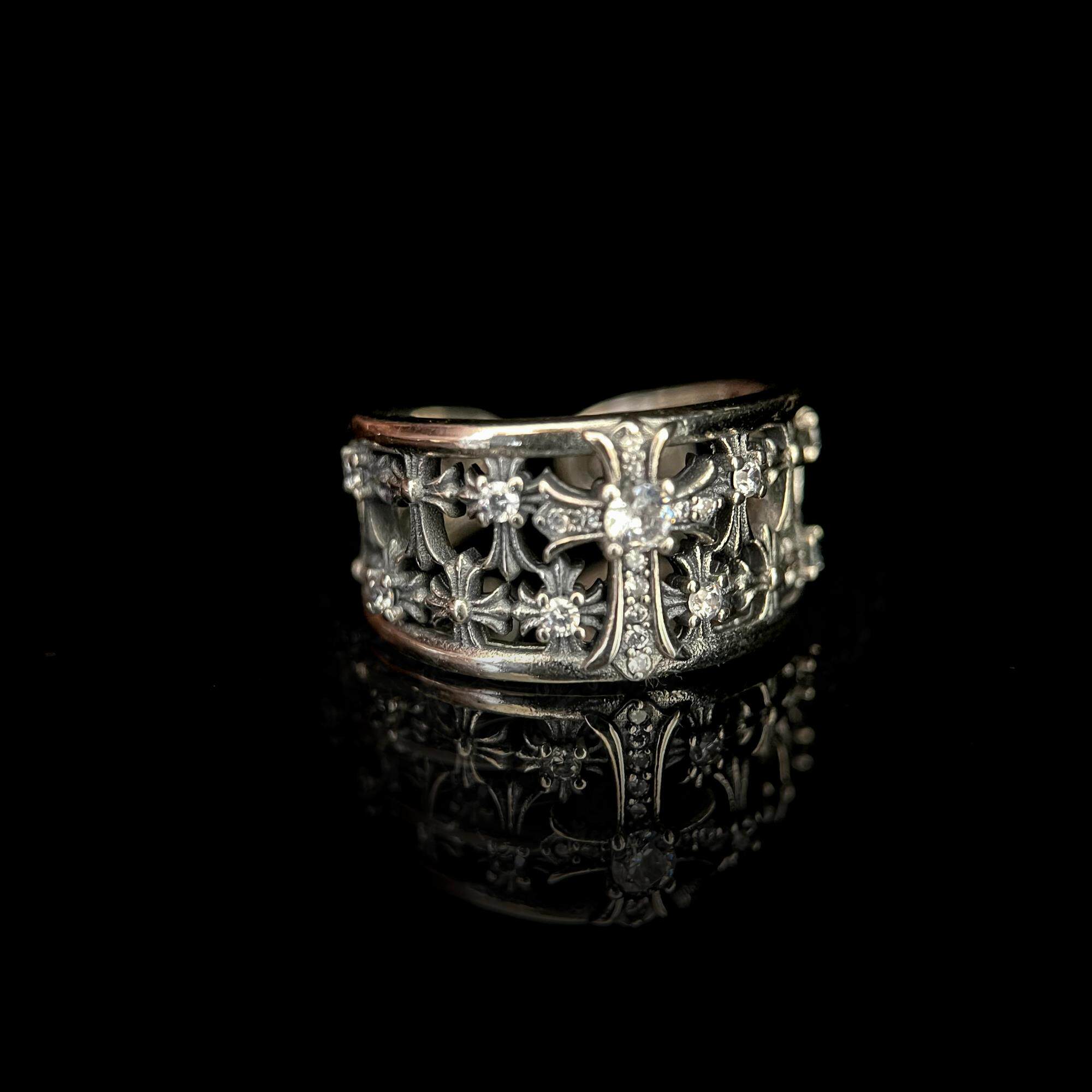 925 silver ring L037 silver jewelry ring distressed handmade personalized living retro palace silver ring