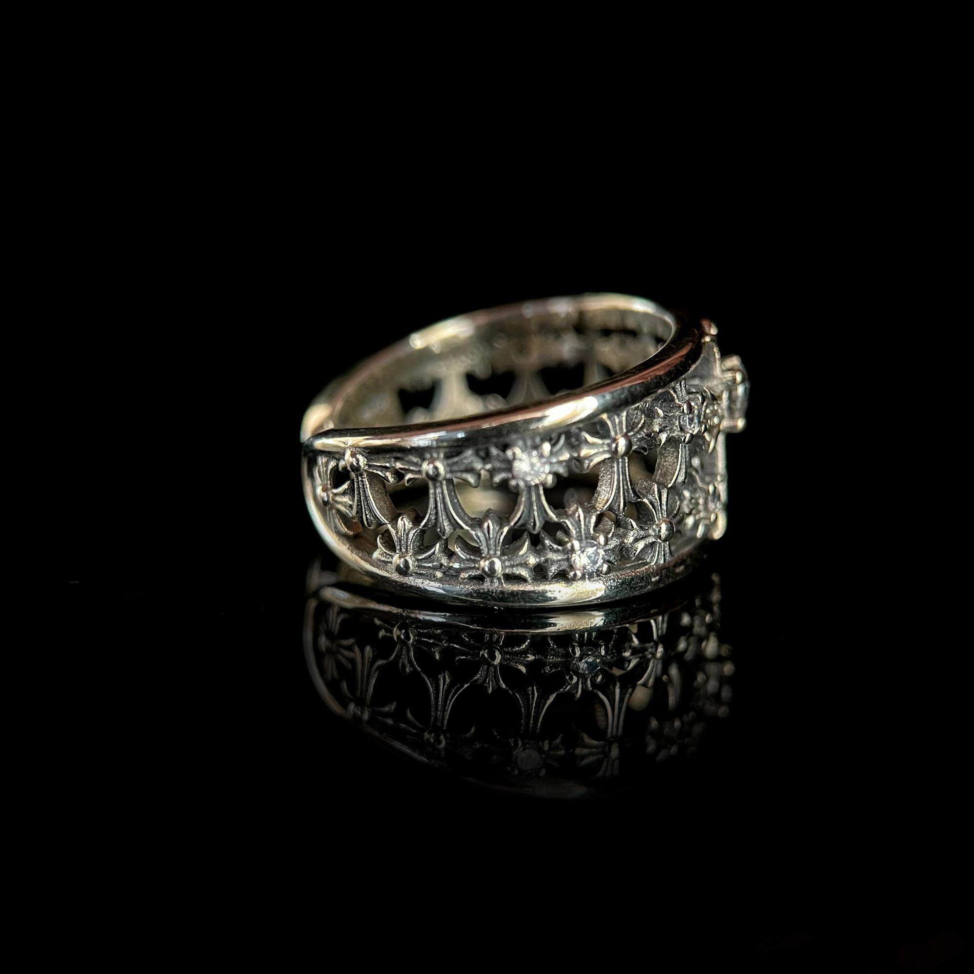 925 silver ring L037 silver jewelry ring distressed handmade personalized living retro palace silver ring