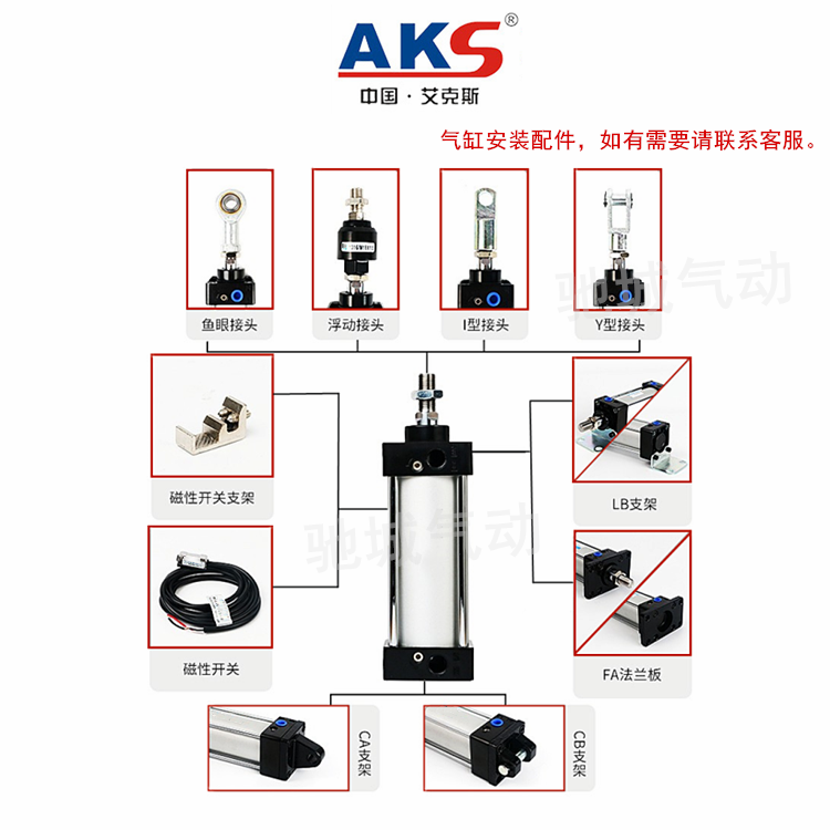 艾克斯SC50标准气缸大推力小型气动SC50X25X50X75X100X150X200300 - 图2