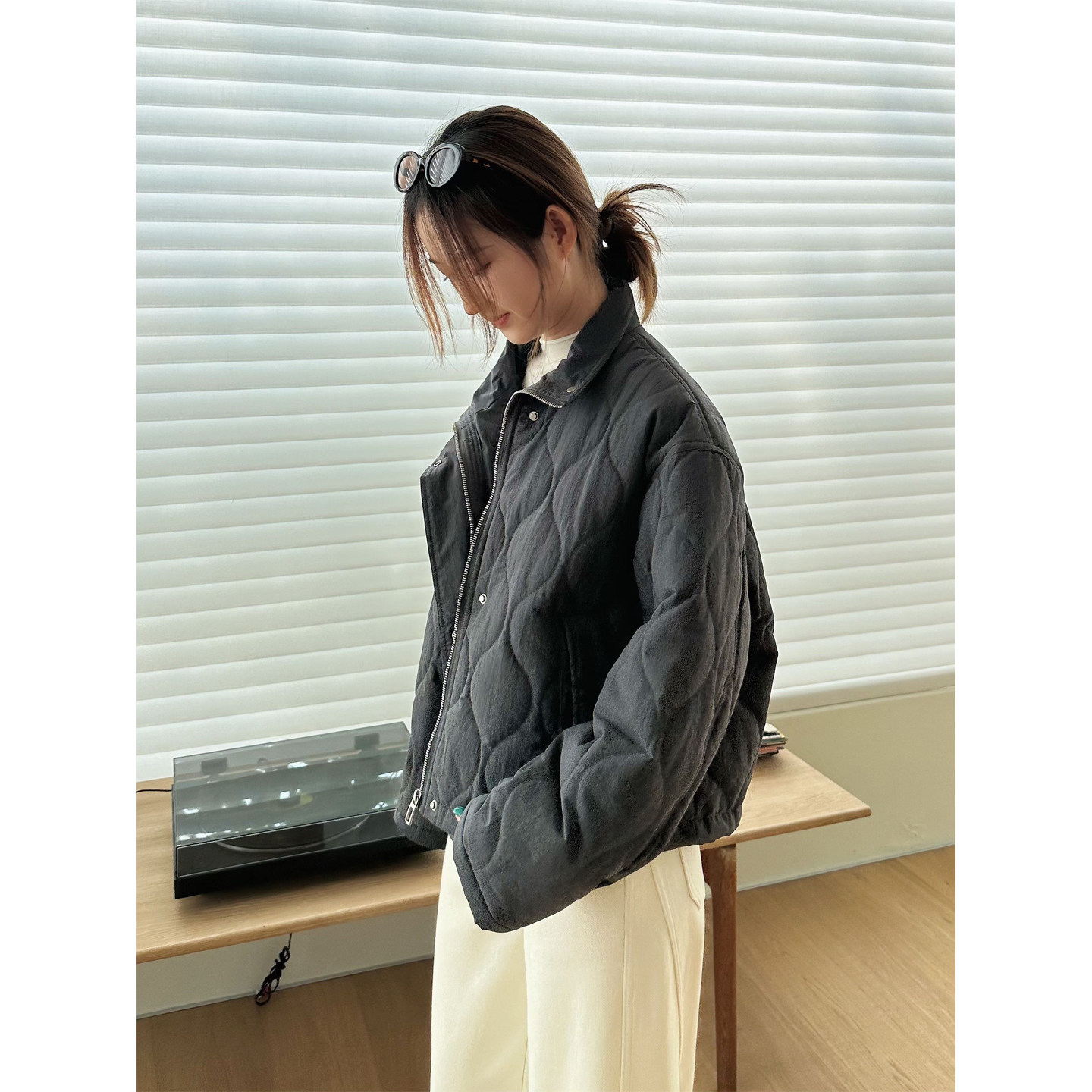 小阿秋立领棉服女冬季短款简约菱格防风夹棉外套宽松百搭保暖棉衣,淘宝优惠券,粉丝福利购,淘宝优惠卷